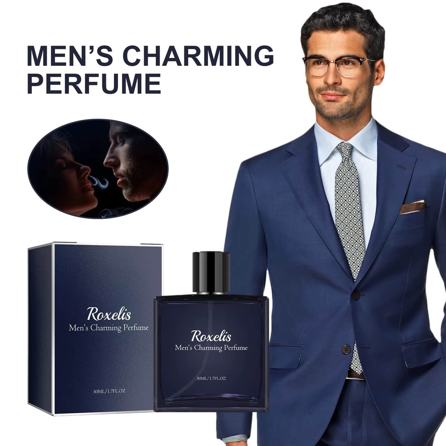 Roxelis Magnífico: Colônia Masculina Duradoura com Feromônios, 50ml para Conquista