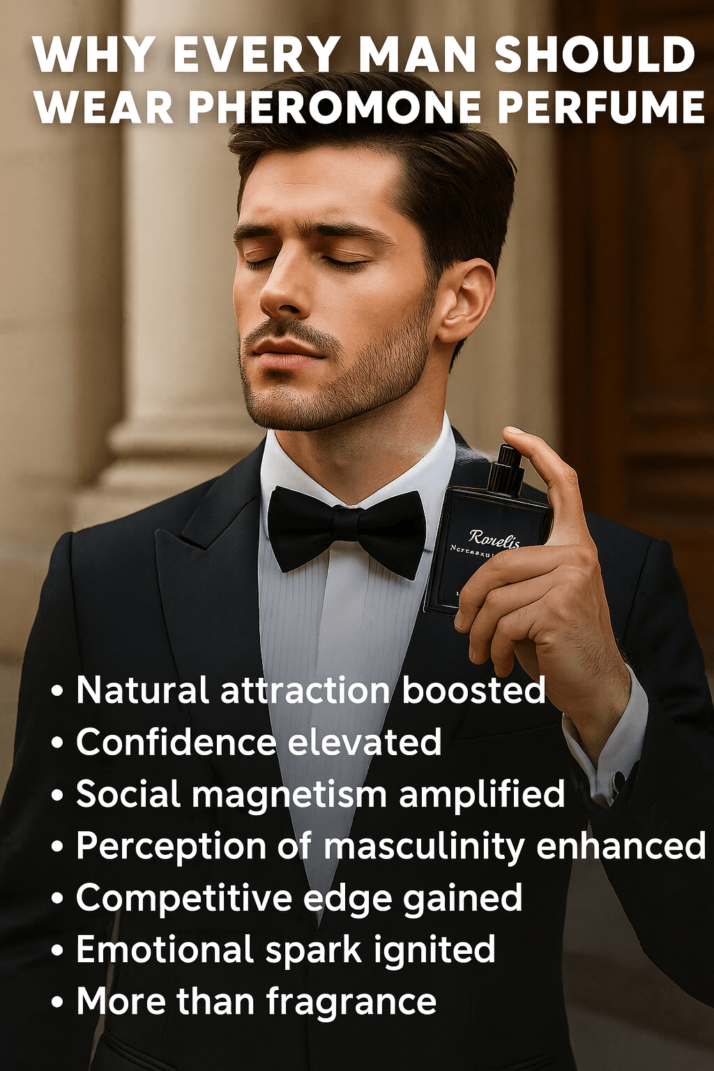 Roxelis Magnífico: Colônia Masculina Duradoura com Feromônios, 50ml para Conquista