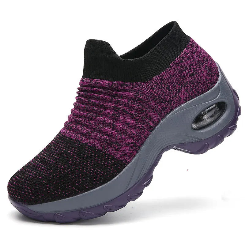 Fashion Women Lightweight Sneakers Running Shoes Outdoor Sports Shoes Breathable Mesh Comfort Running Shoes Air Cushion Lace Up